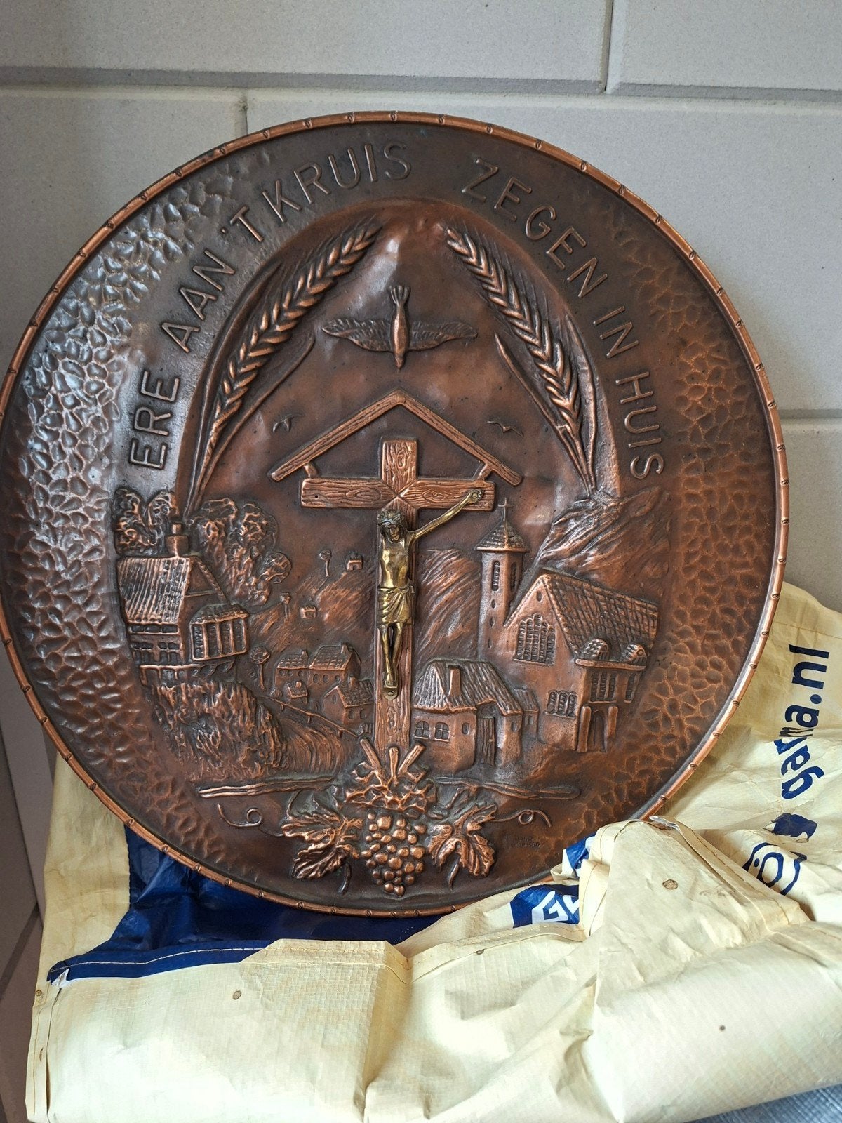 antieke koperen religieuze wanddecoraties, Antiek en Kunst, Antiek | Religie, Ophalen