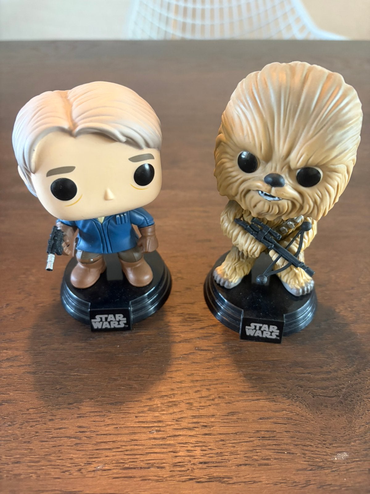 Funko Pop Star Wars Han Solo 79 & Chewbacca 63, Verzamelen, Star Wars, Ophalen of Verzenden, Zo goed als nieuw, Actiefiguurtje