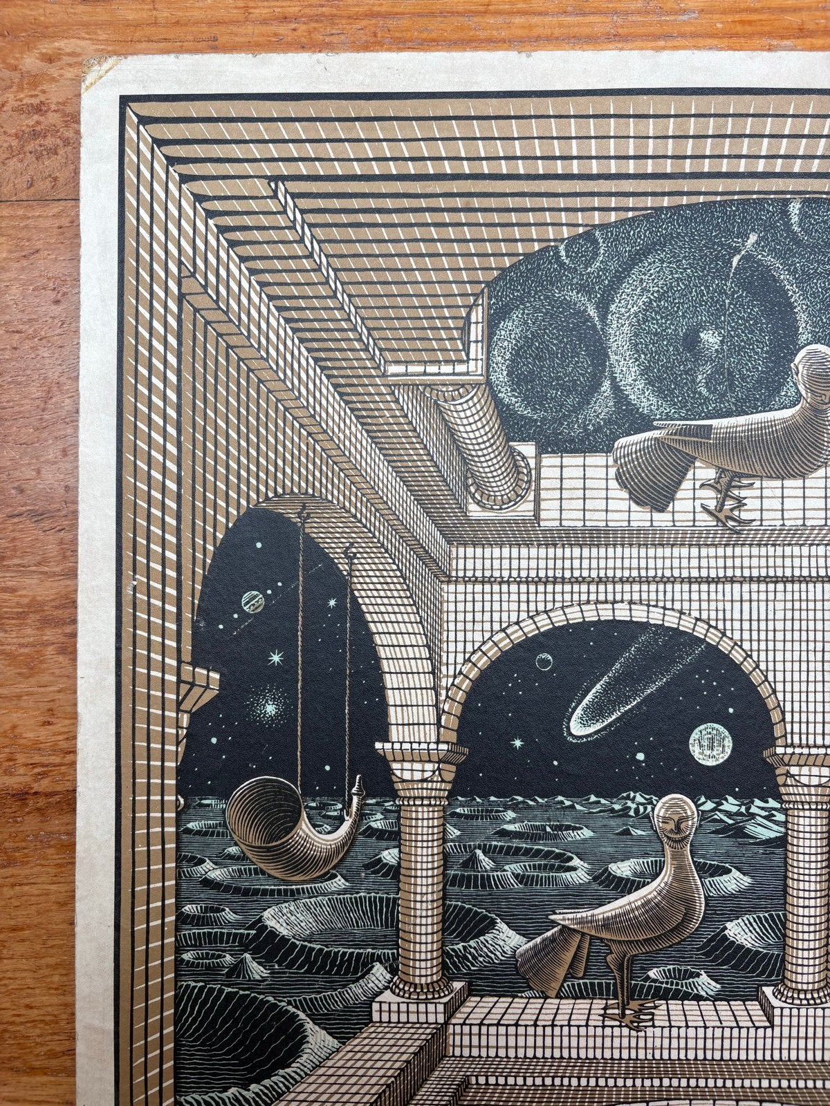 Zeldzame M.C. Escher tentoonstellingsposter 1968, Ophalen, 50 – 75, Minder dan 50 cm, Gebruikt