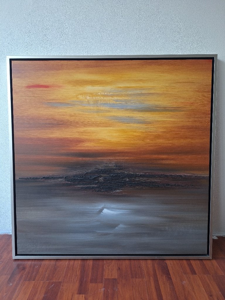 Canvas in lijst, Ophalen, Zo goed als nieuw, Schilderij, 100 tot 125 cm