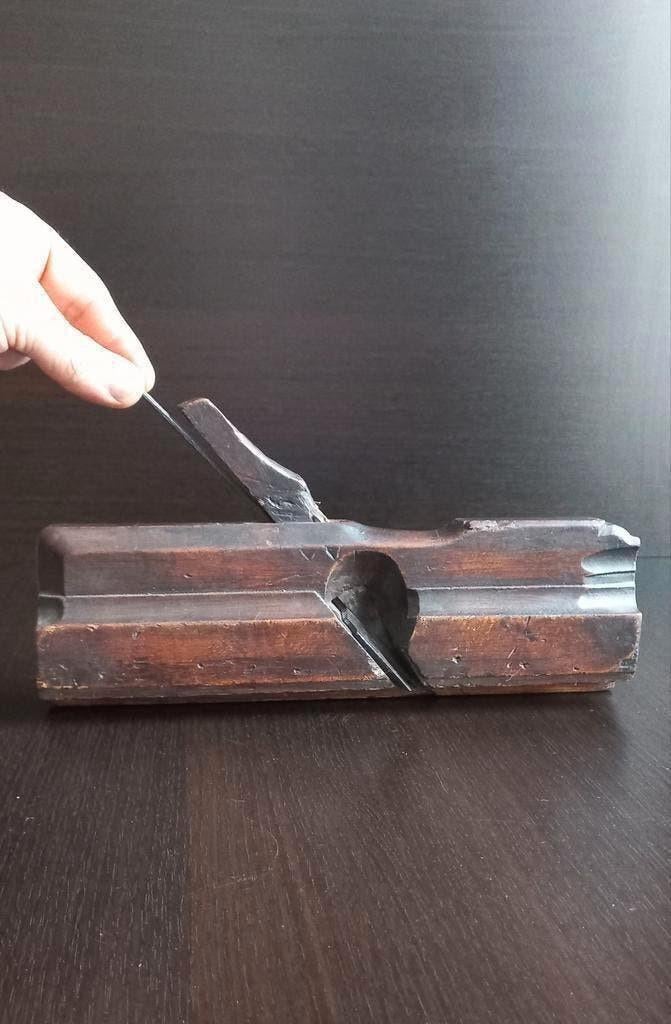 Antieke houten SCHAAF gereedschap hout met ijzer 19e eeuw, Antiek en Kunst, Ophalen of Verzenden