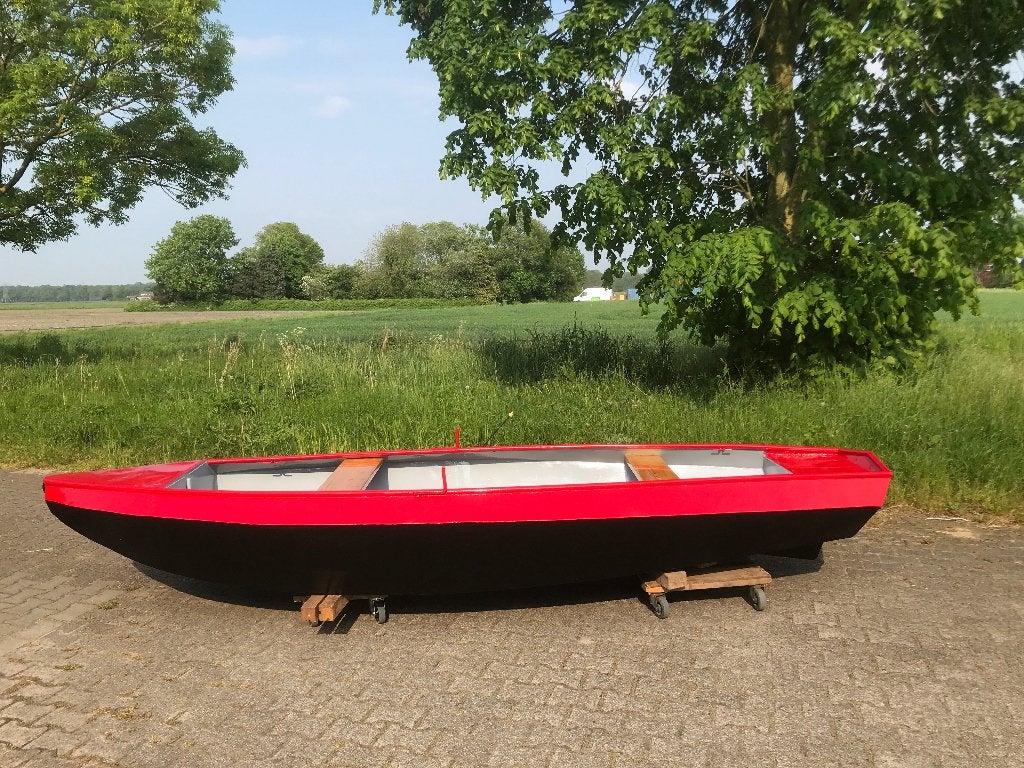 Stalen bootje, vletje visboot, Watersport en Boten, Sloepen, Zo goed als nieuw, Vlet, Antifouling, Staal, Ophalen