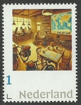 persoonlijke postzegel fiets/bier café Utrecht, Ophalen of Verzenden, Na 1940, Postfris