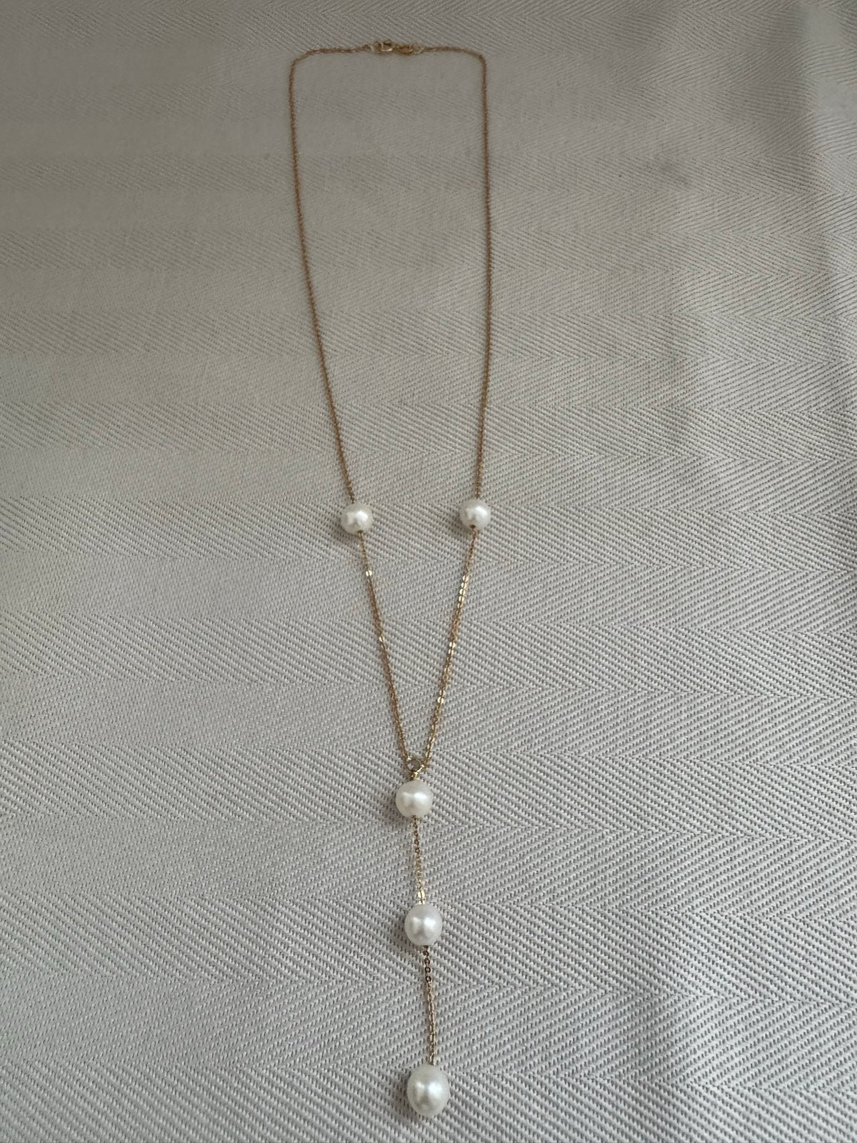 18 Karaat Geelgouden Collier met Parels, Ophalen of Verzenden, Zo goed als nieuw, Goud, Met edelsteen