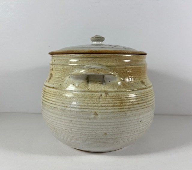 Vintage Franse keramische pot met deksel, Antiek en Kunst, Antiek | Keramiek en Aardewerk, Ophalen of Verzenden