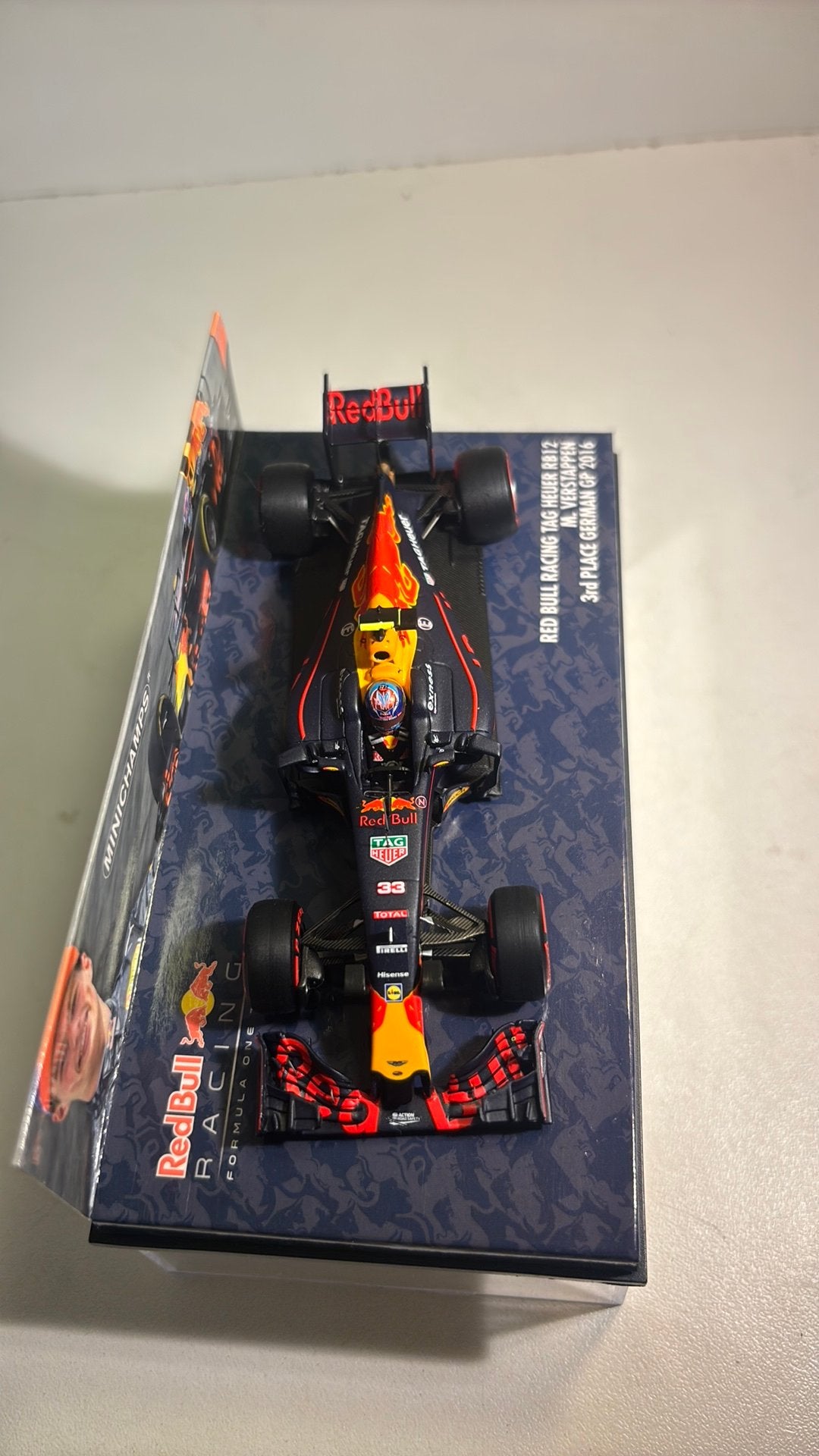 F1 red bull rb12 M.Verstappen 3r german 2016 minichamps 1.43, Auto, Ophalen of Verzenden, MiniChamps, A