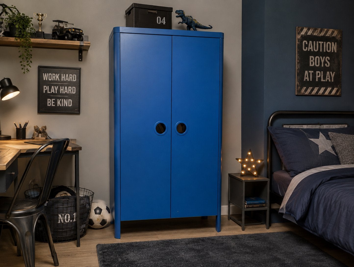Ikea Busunge blauwe kinderkledingkast, Kinderen en Baby's, Ophalen, Gebruikt, Kast, 105 cm of meer