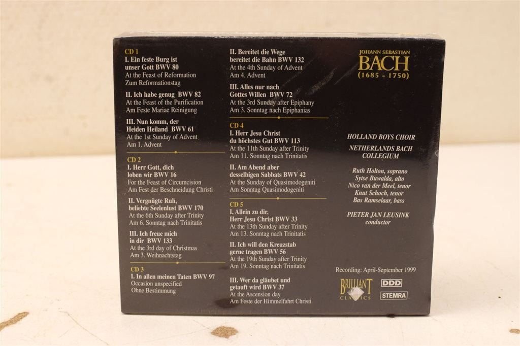 5 Delige CD set van Bach Edition Cantatas /Cantatas 44454, Ophalen of Verzenden, Gebruikt