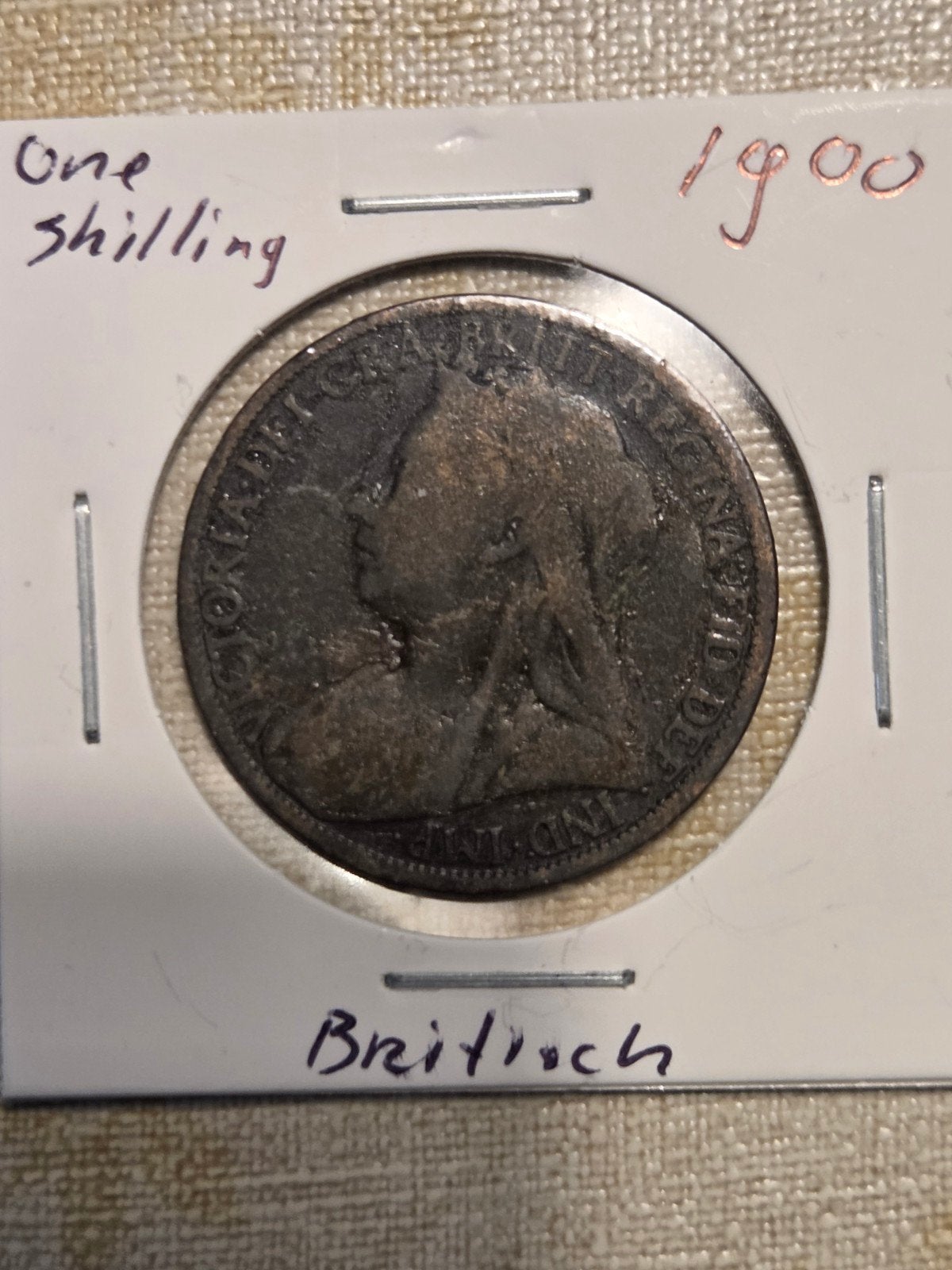 Britse One Shilling munt uit 1900 - Koningin Victoria, Ophalen of Verzenden, Overige landen, Losse munt
