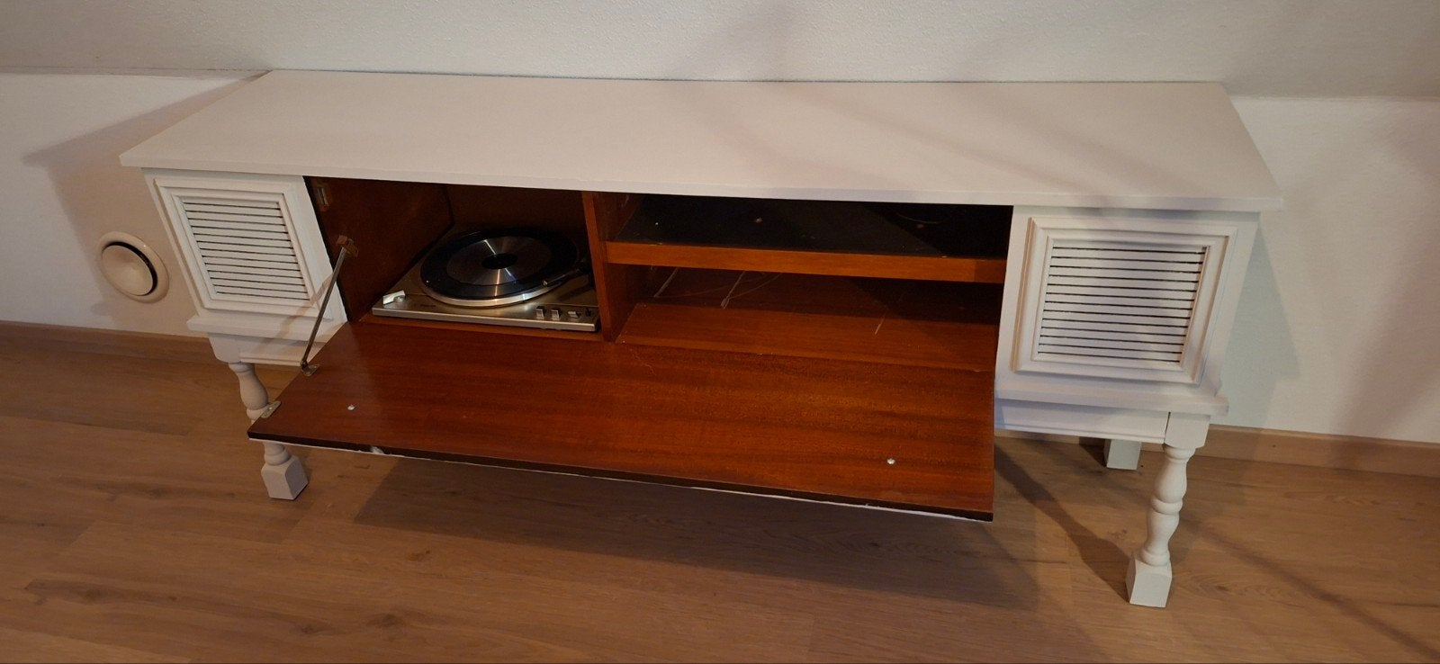 Vintage Platenspeler meubel, Ophalen, Gebruikt, 100 tot 150 cm, Vintage