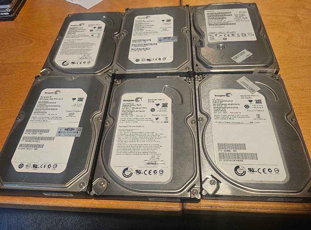 Partij van 6 grote HDD's Seagate & Hitachi, Computers en Software, Intern, Gebruikt, Ophalen of Verzenden, Seagate