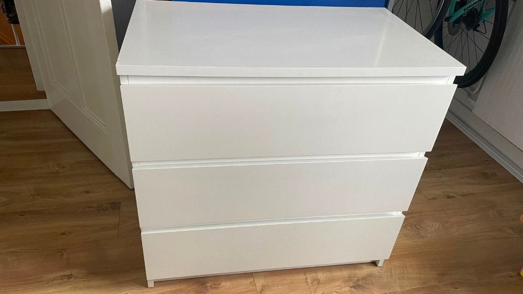 Ikea STORKLINTA Ladekast 3 lades, wit,, Ophalen, Gebruikt, 50 tot 100 cm, 3 of 4 laden