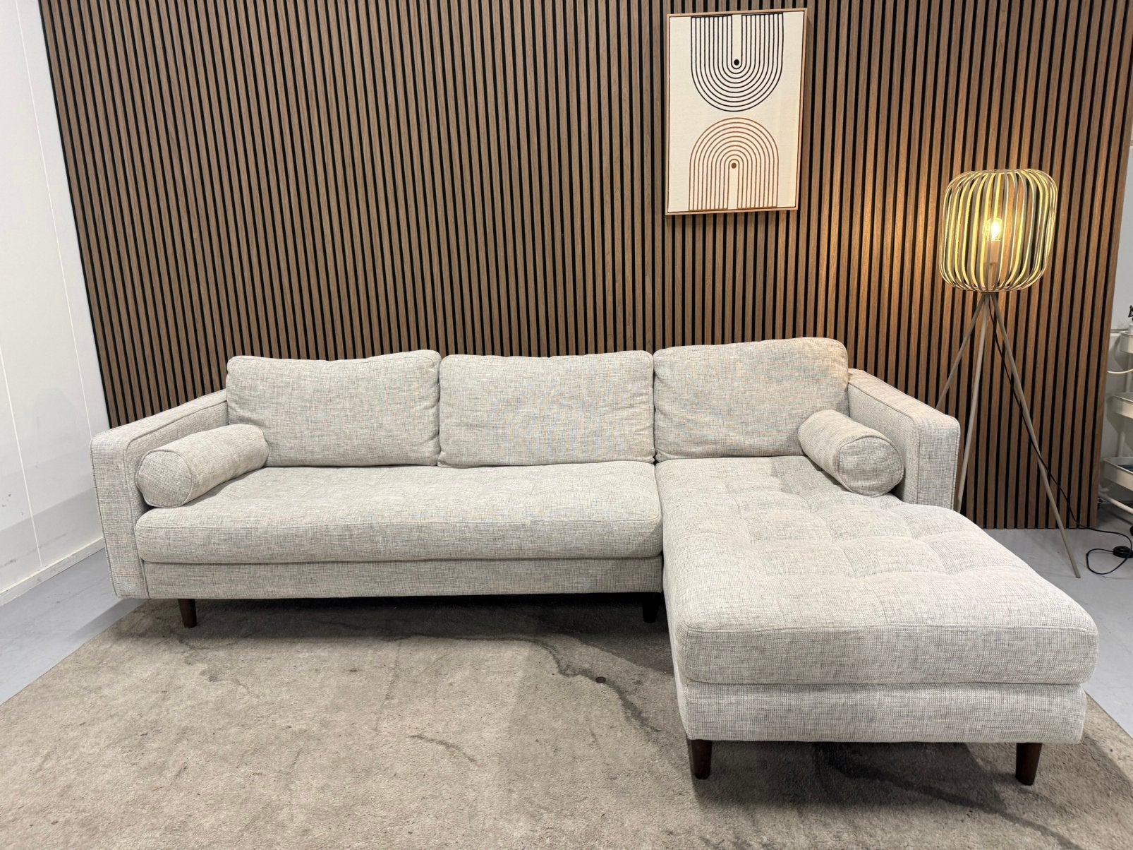 Made Hoekbank - Scott - Crème - GEREINIGD - Nette staat, 250 tot 300 cm, Hoekbank, Ophalen of Verzenden, Zo goed als nieuw