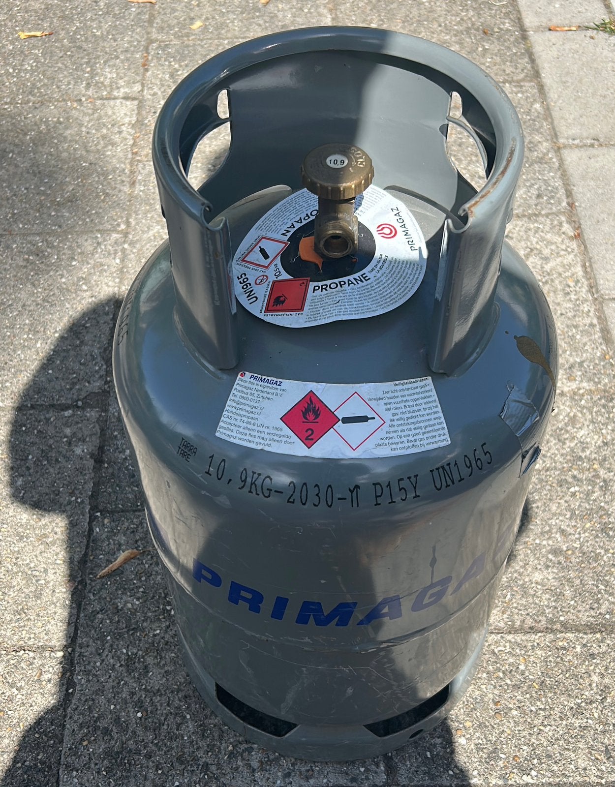 Primagaz grote gasfles te koop, 10.9kg geldig tot 2030, Caravans en Kamperen, Kampeeraccessoires, Ophalen, Zo goed als nieuw