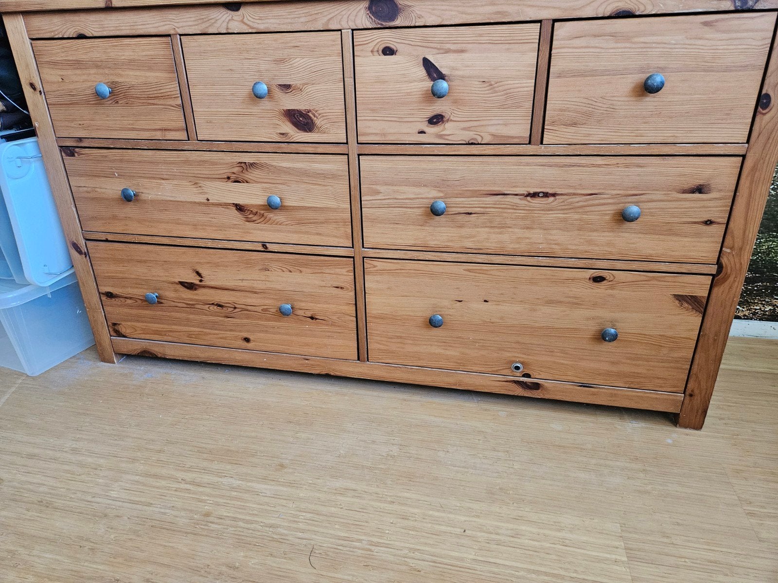 Hemnes ladekast/commode 8 lades massief hout, Ophalen, Gebruikt, 5 laden of meer, 150 tot 200 cm