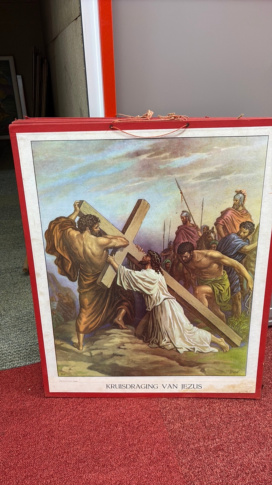 13x oude schoolplaat met religieuze afbeelding, Antiek en Kunst, Kunst | Schilderijen | Klassiek, Ophalen