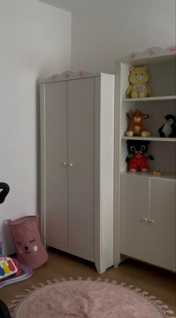 2 witte kinderkasten: kledingkast en opbergkast, Ophalen, Gebruikt, Kast, 105 cm of meer
