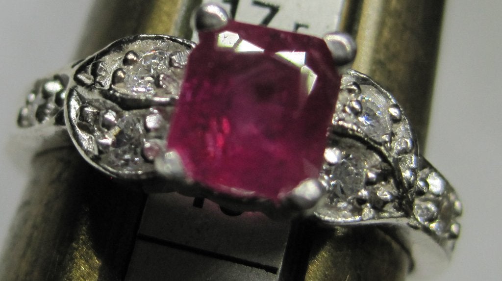 Natuurlijke Robijn zilver 925 ring, Sieraden, Tassen en Uiterlijk, Ringen, Ophalen, Zo goed als nieuw, 17 tot 18, Met edelsteen