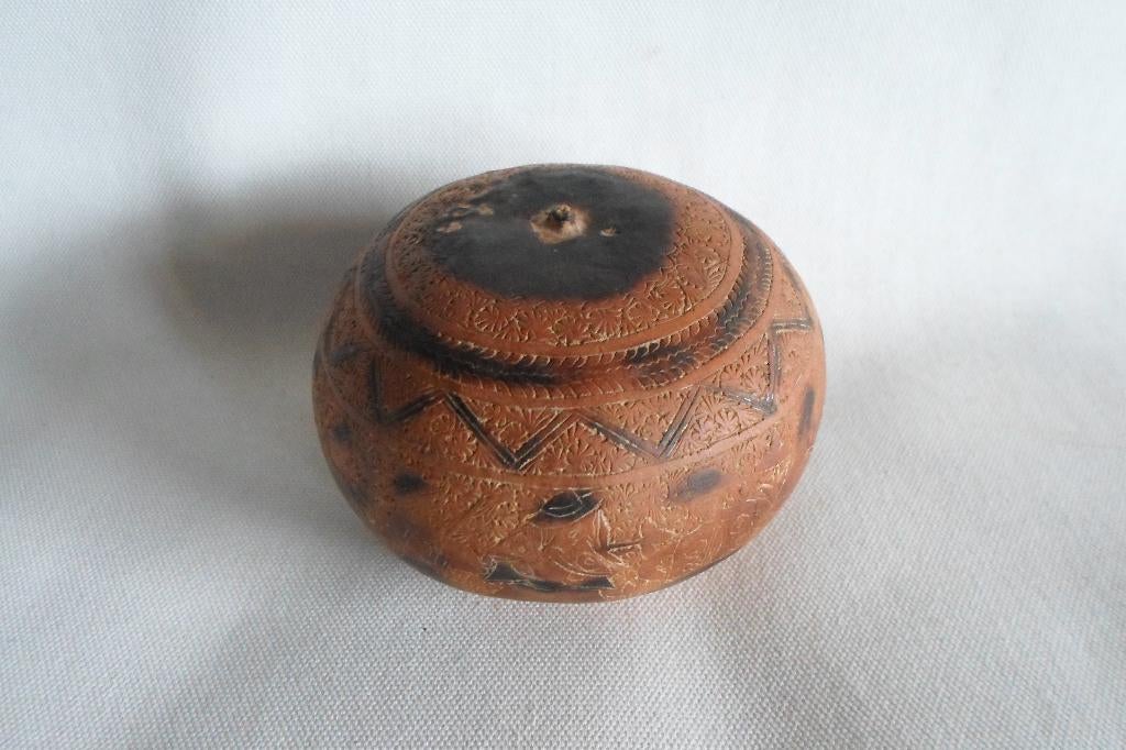 Scrimshaw Kalebas Peru, Antiek en Kunst, Kunst | Niet-Westerse kunst, Ophalen of Verzenden