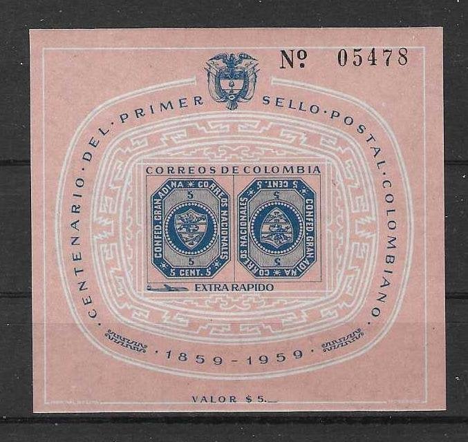 Colombia Michel blok 15 postfris, ongetand, Ophalen of Verzenden, Postfris, Zuid-Amerika