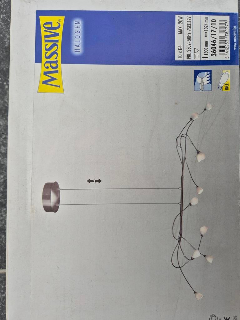 Nieuwe Massive Halogeen Hanglamp - Modern Design, Overige materialen, Nieuw, Ophalen of Verzenden, 75 cm of meer