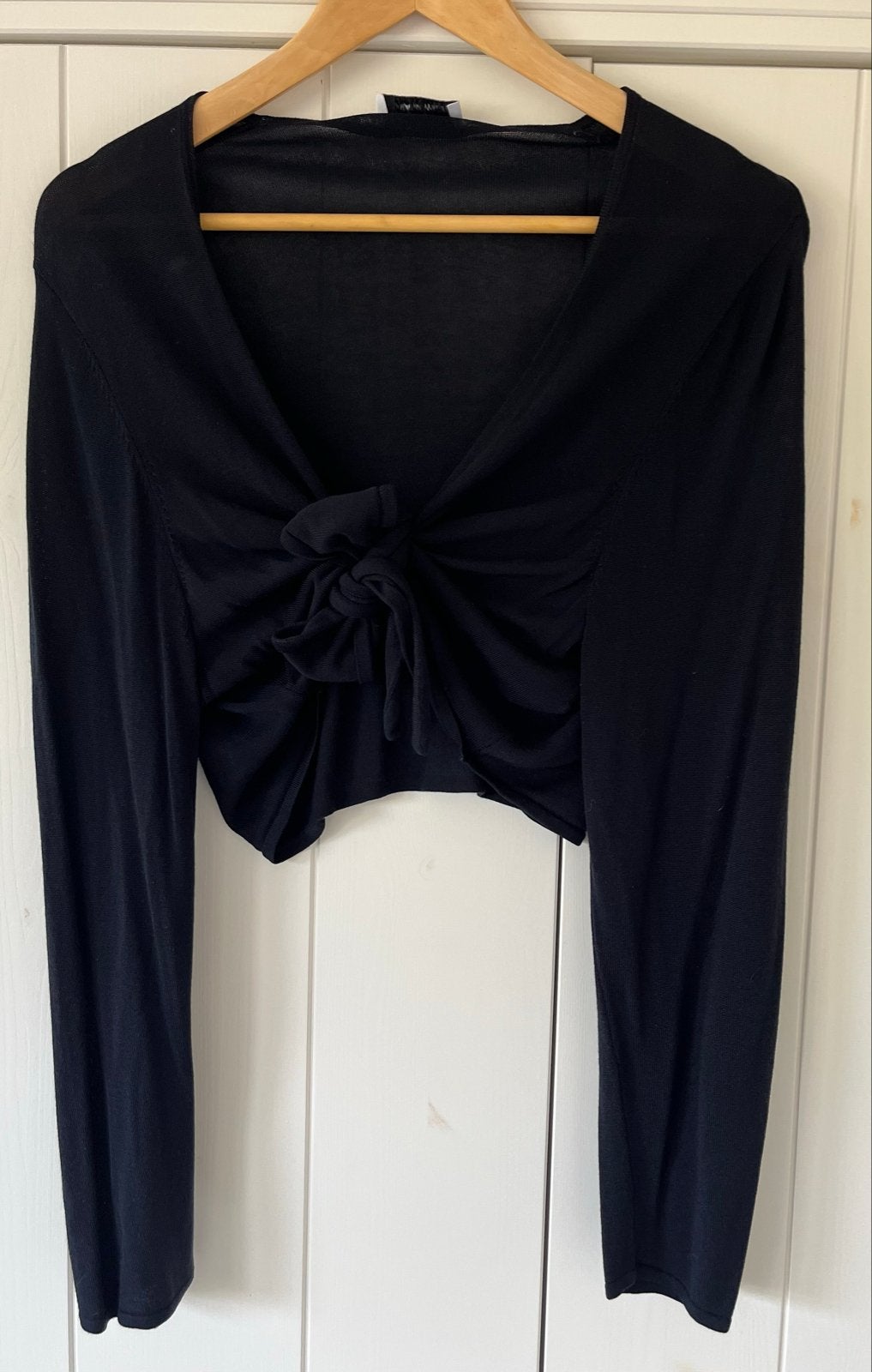 Frank Walder zwart bolero vestje met knoopdetail, Ophalen of Verzenden, Zo goed als nieuw, Maat 46/48 (XL) of groter, Zwart