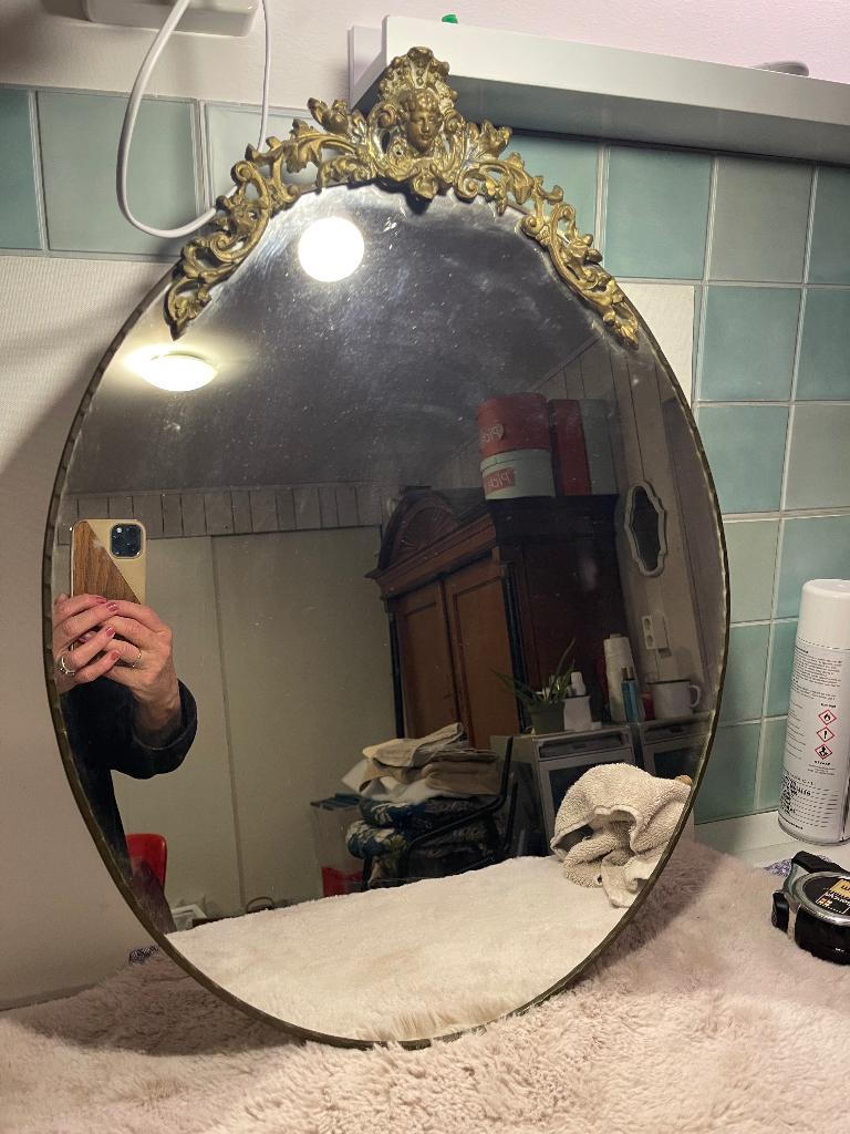 Mooie oude spiegel, Ophalen, Rechthoekig, Minder dan 50 cm