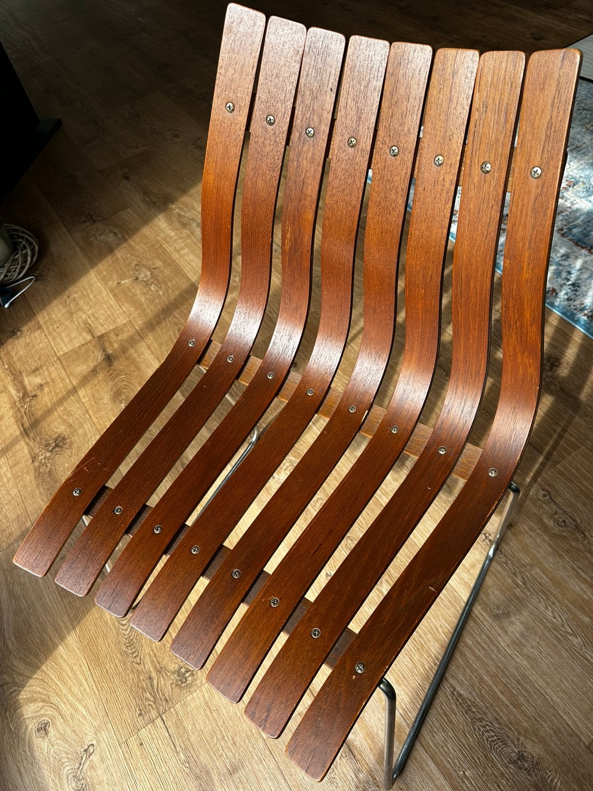 Stoel vintage set van 4, Huis en Inrichting, Gebruikt, Bruin, Ophalen of Verzenden, Vier