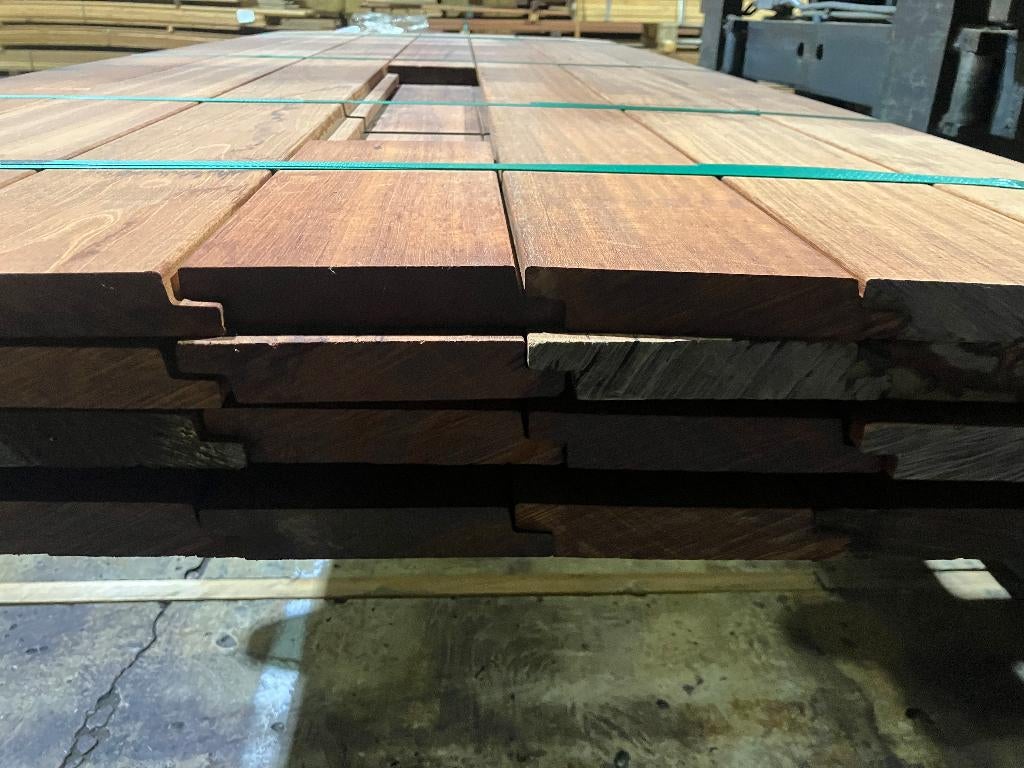 Hardhout-Jatoba-channelsiding-rabatdelen-geveldelen-schuttin, Ophalen, Planken, Nieuw, Hardhout