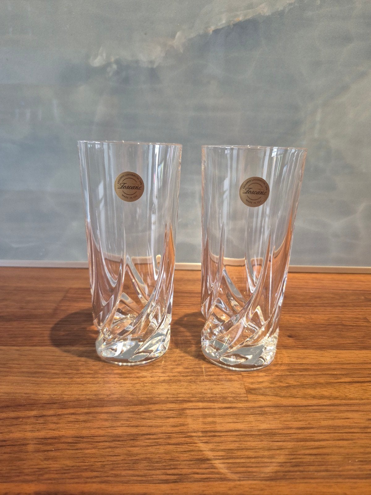 Set van 2 Toscane kristallen longdrinkglazen, Ophalen of Verzenden