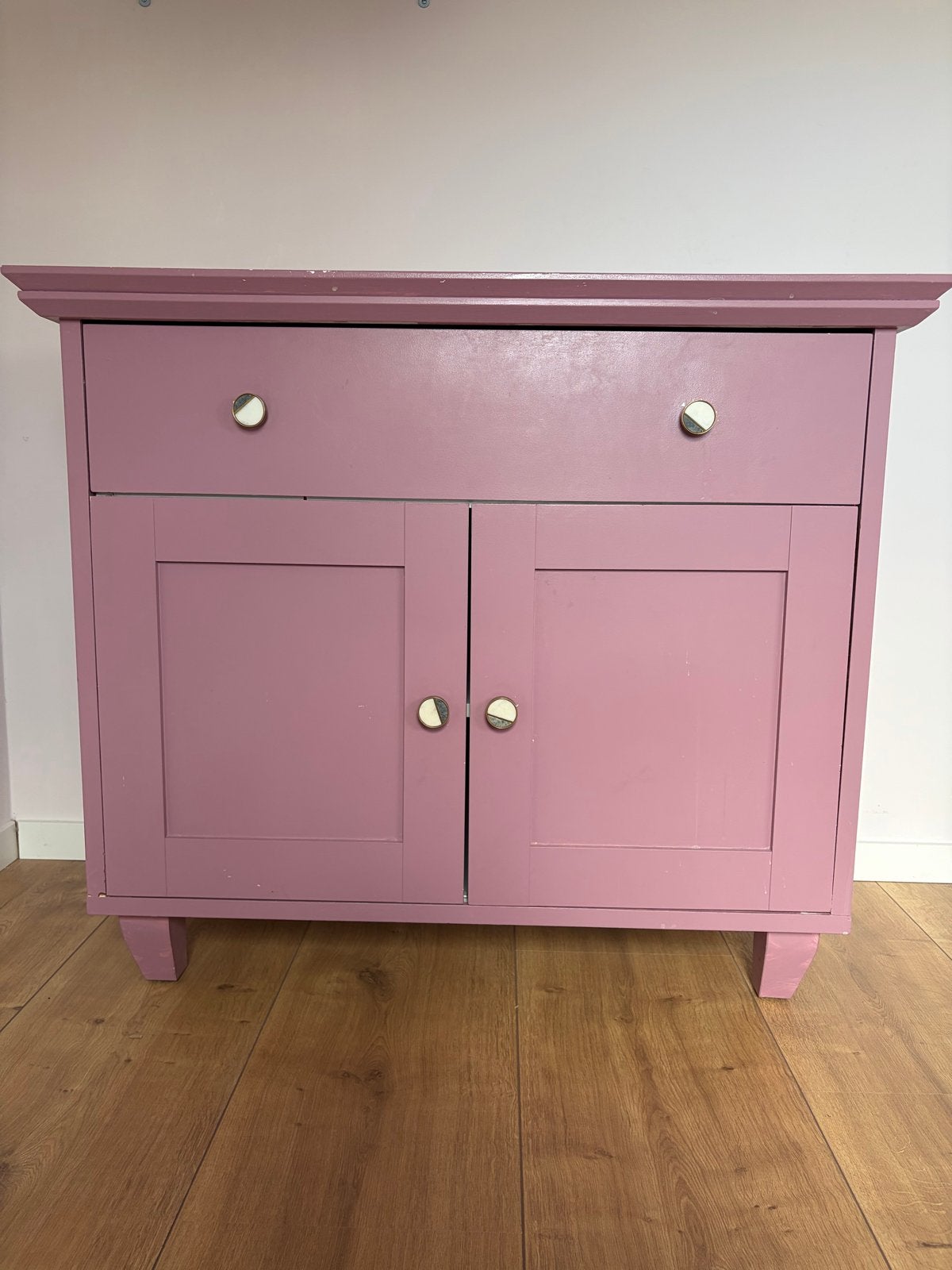 Roze commode met lade en kastje, Kinderen en Baby's, Ophalen, Gebruikt, 50 tot 70 cm, 100 cm of meer