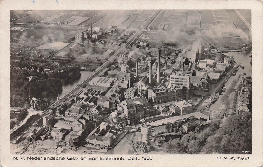 JP1067 Delft Gist en Spiritusfabriek 1931, Ophalen of Verzenden, 1920 tot 1940, Gelopen, Zuid-Holland