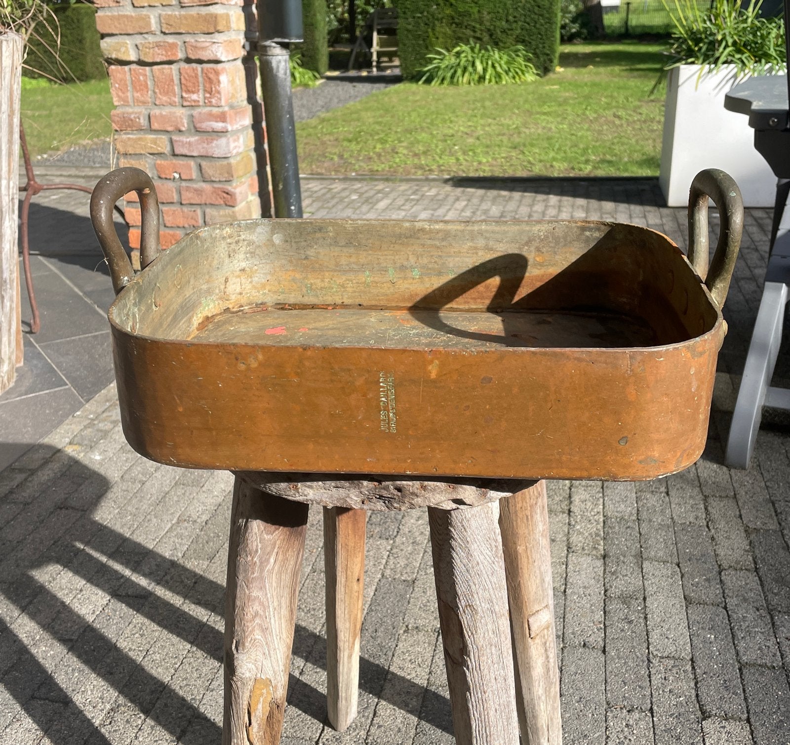 Antieke Koperen Braadslede - Jules Gaillard Paris 40cm, Ophalen of Verzenden, Koper