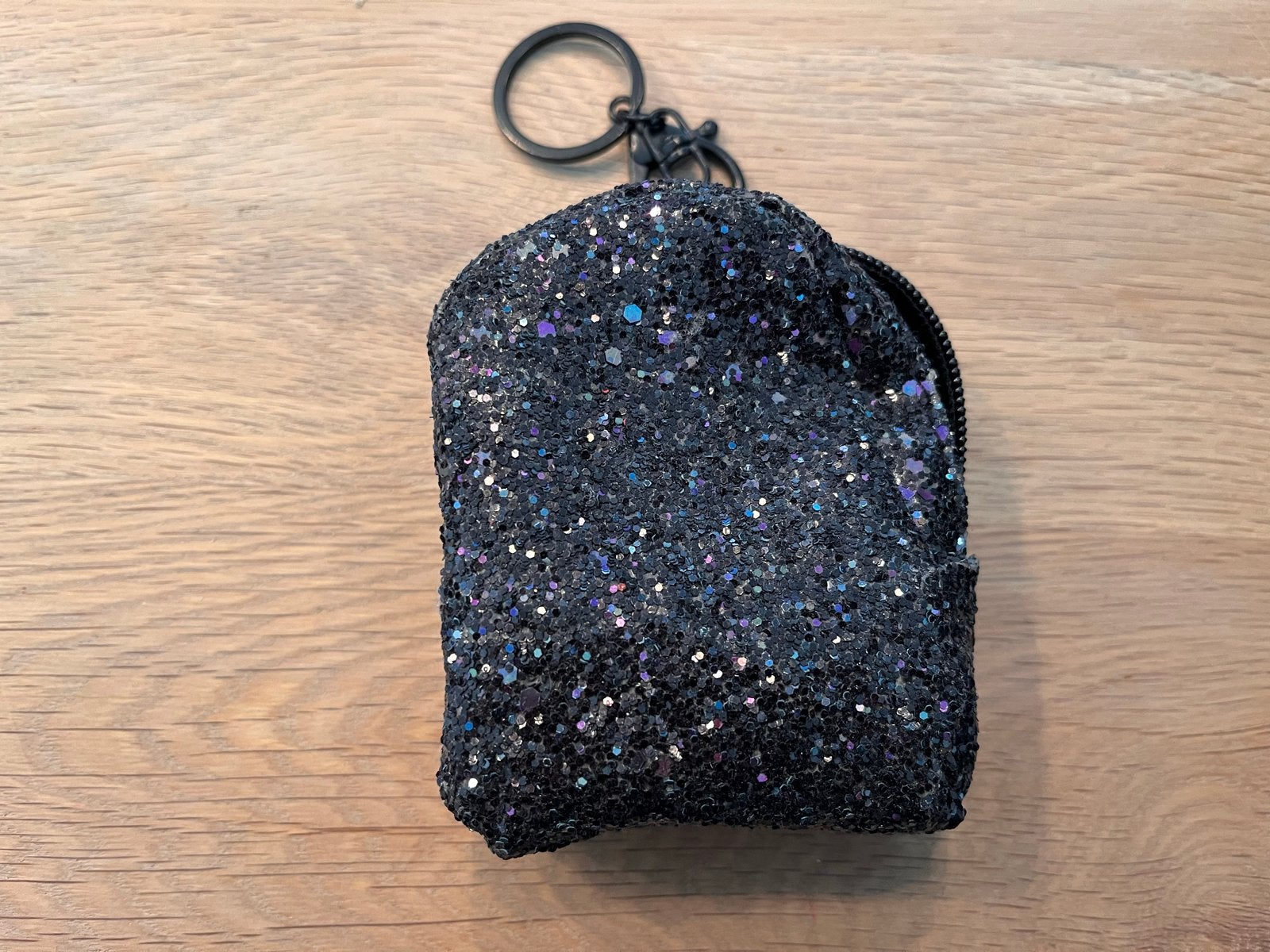 Glitter Portemonnee met Sleutelhanger - Zwart, Ophalen of Verzenden, Zo goed als nieuw, Zwart, Overige merken