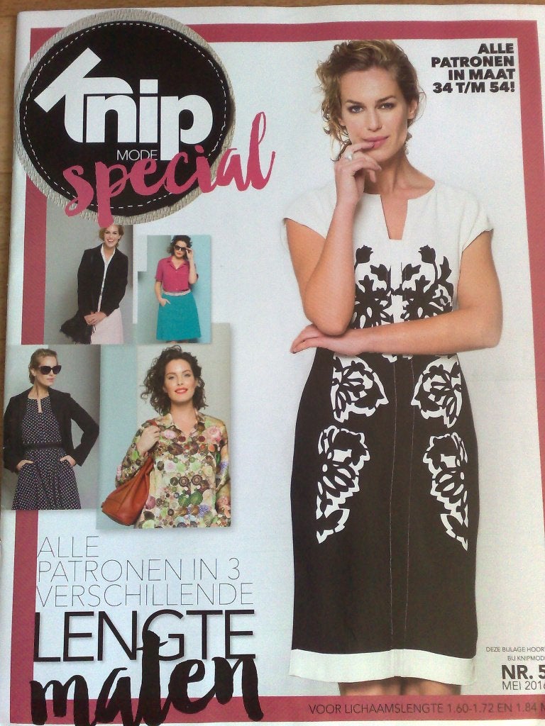 Knipmode special bijlage 5 / 2016 ,maat 34 t/m 54, Verzenden, Vrouw, Knipmode