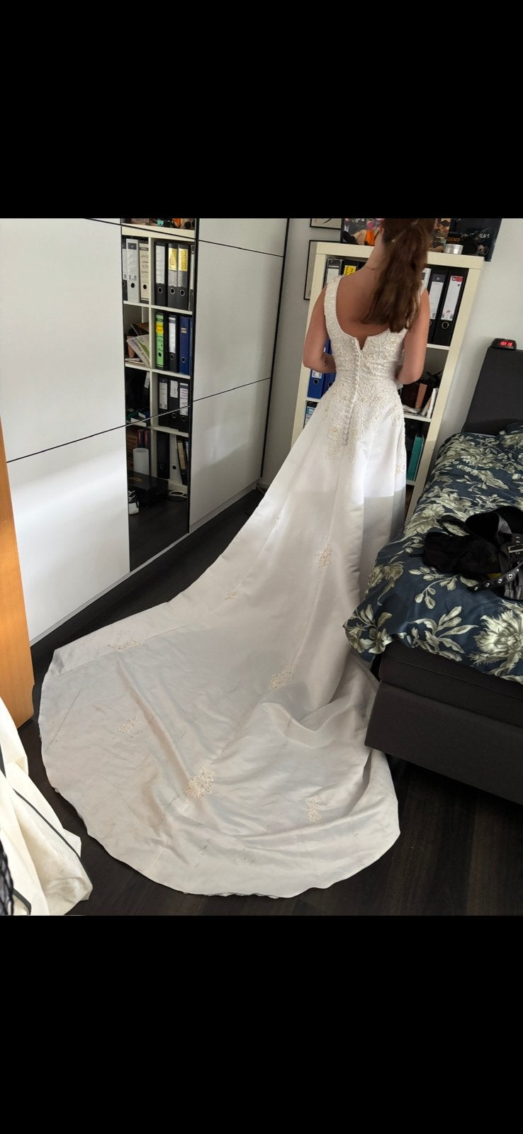 Vintage trouwjurk maat s/m, Ophalen of Verzenden, Zo goed als nieuw, Wit, Trouwjurk