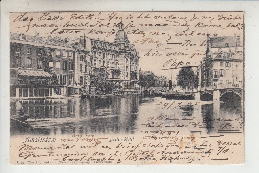 Amsterdam, Doelen Hotel, Ophalen of Verzenden, Voor 1920, Gelopen, Noord-Holland