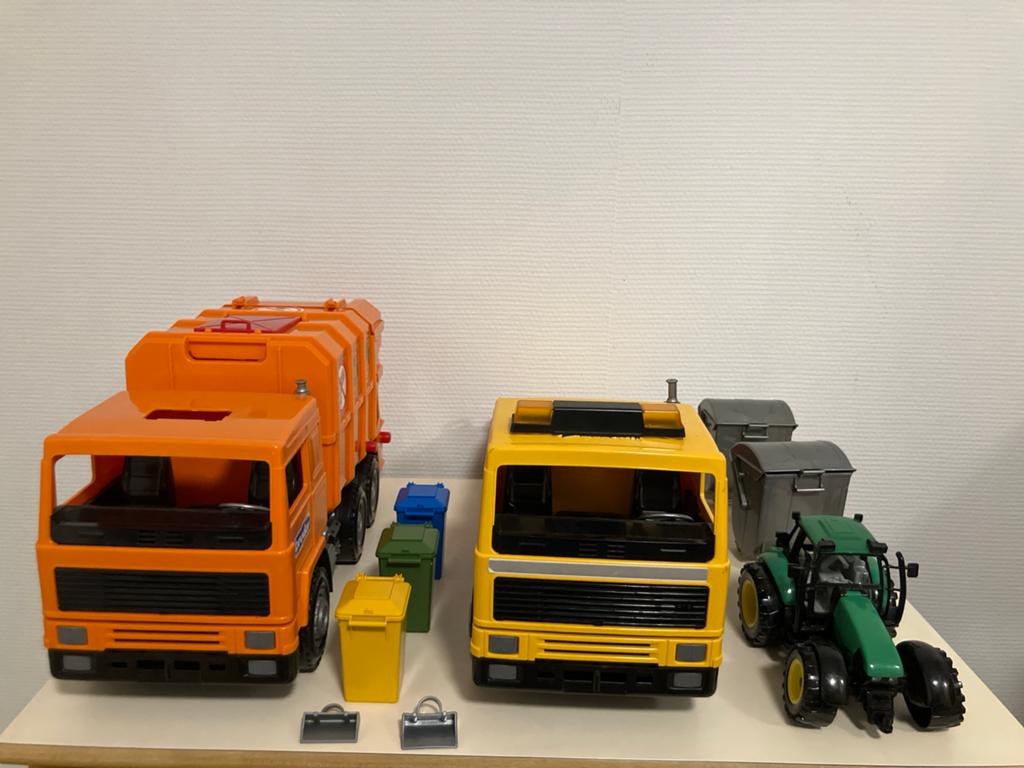 Bruder Speelgoed: vuilniswagen, takelwagen- losse tractor, Gebruikt, Onbekend, Ophalen of Verzenden, Onbekend
