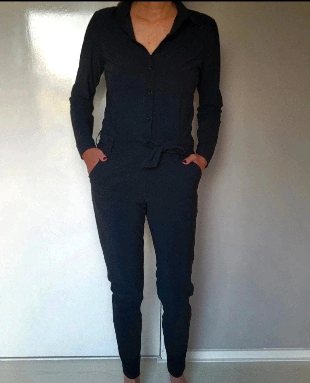 Studio Anneloes Angelique jumpsuit M Zwart Travelstof, Kleding | Dames, Maat 38/40 (M), Studio Anneloes, Verzenden, Zwart