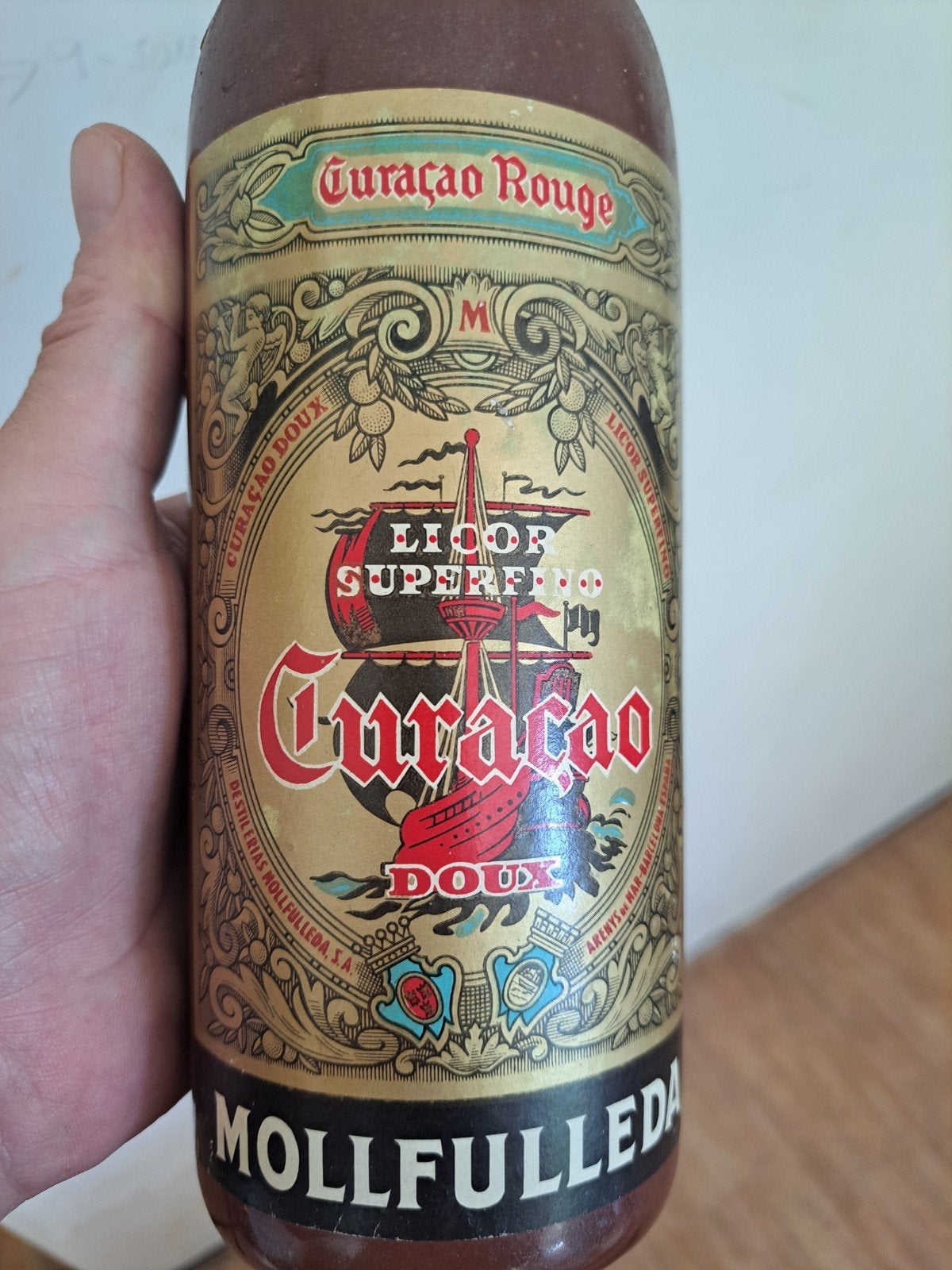 Vintage Curaçao Rouge Likeur - Mollfulleda Spanje, Ophalen of Verzenden