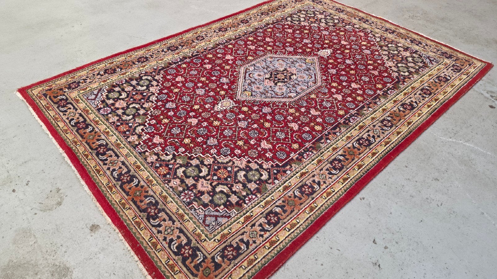 Fris Handgeknoopt Perzisch wol tapijt Bidjar rood 300x200cm, Gebruikt, 150 tot 200 cm, 200 cm of meer, Ophalen of Verzenden