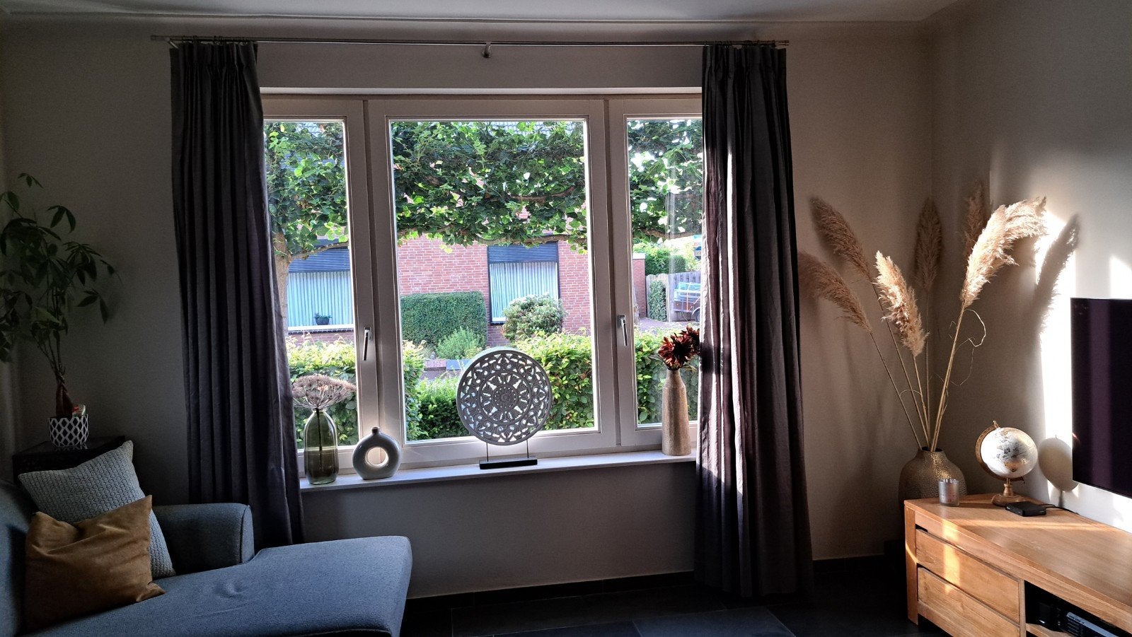 Overgordijnen grijs kamerhoog, Huis en Inrichting, Ophalen, Plooiafwerking, 250 cm, Grijs
