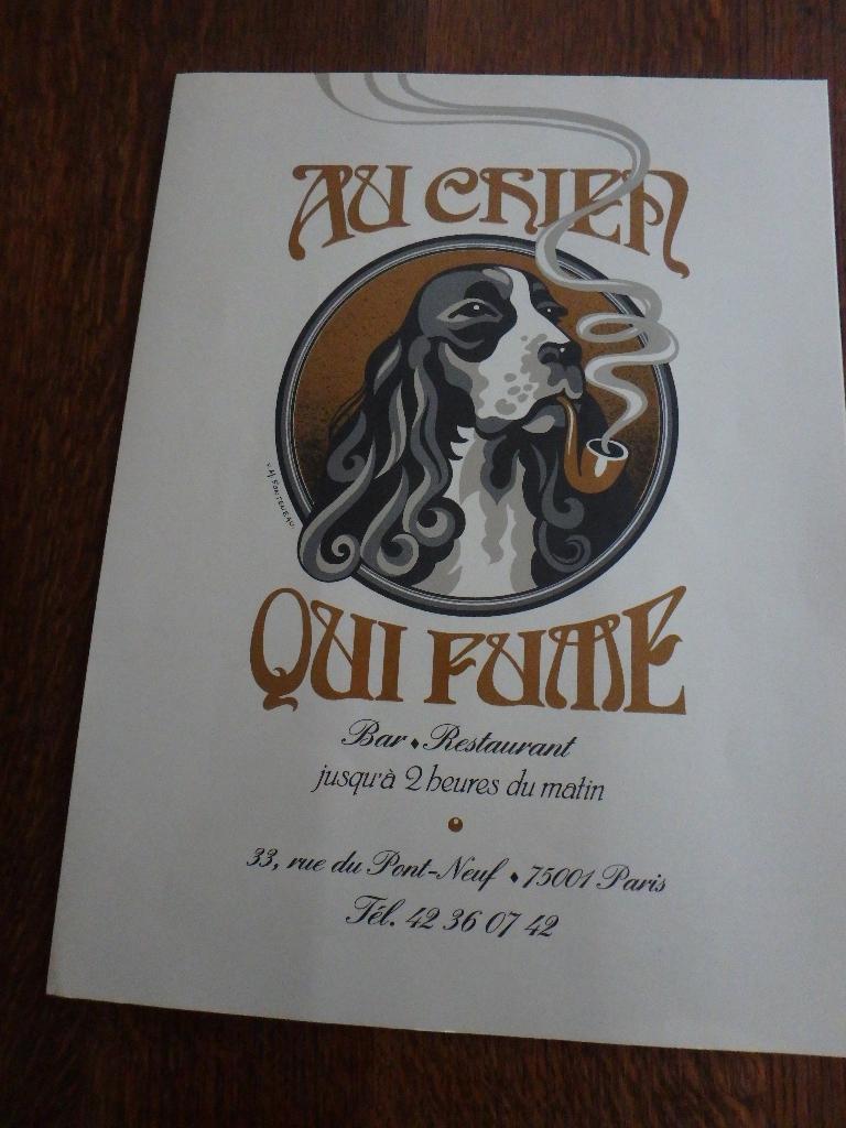 Historisch restaurant Au Chien qui Fume Oude Hallen Parijs, Ophalen of Verzenden, Gebruikt