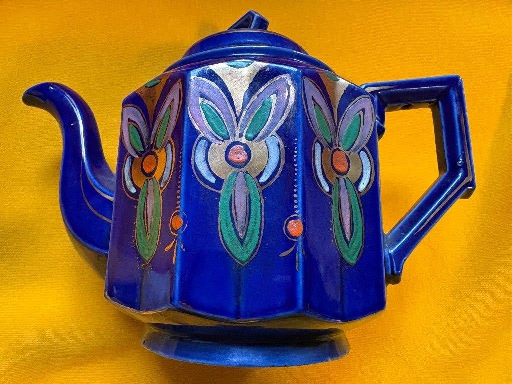 Antieke Boheems/Moravische Theepot  1885 Handbeschilderd, Antiek en Kunst, Ophalen of Verzenden