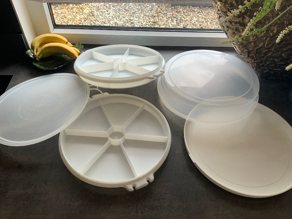 Hapjesschalen snackschalen Tupperware en gebaksdoos, Ophalen of Verzenden, Gebruikt, Wit, Overige typen