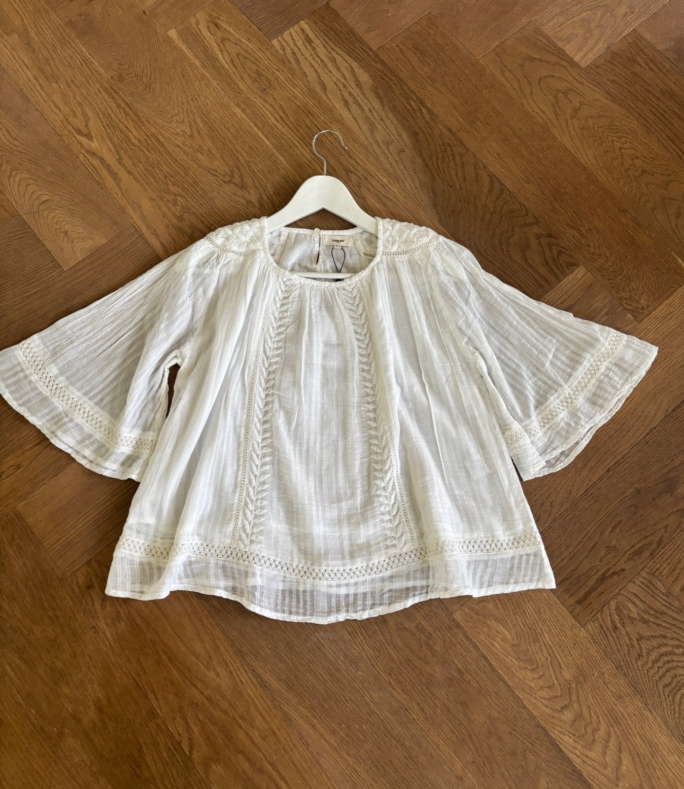 Blouse suncoo paris 1/36, Kleding | Dames, Wit, Ophalen of Verzenden, Zo goed als nieuw, Korte mouw
