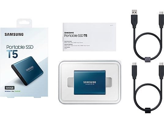 SAMSUNG SSD Portable T5 - 500 GB, Computers en Software, Harde schijven, Ophalen of Verzenden, Zo goed als nieuw, Laptop, USB
