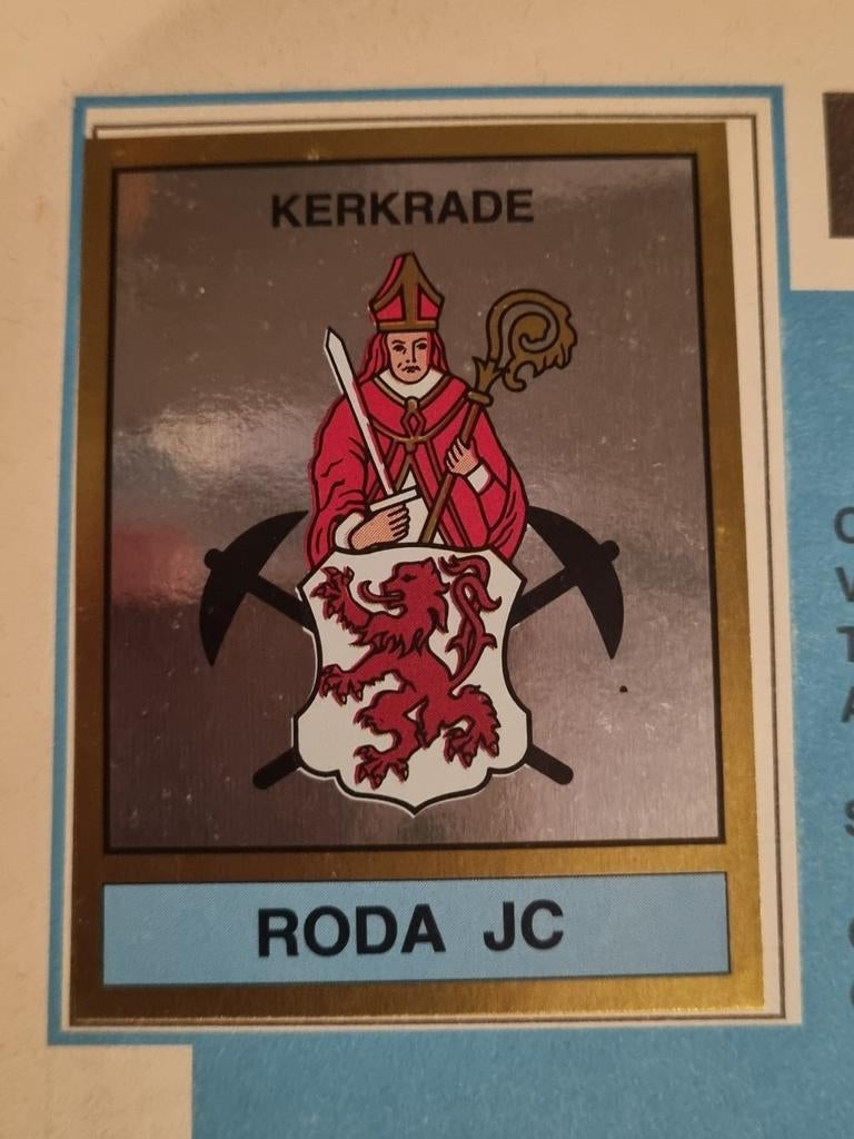 Panini Voetbal 1987 Knip embleem Roda JC voetbalplaatje, Ophalen of Verzenden, Zo goed als nieuw, Plaatje
