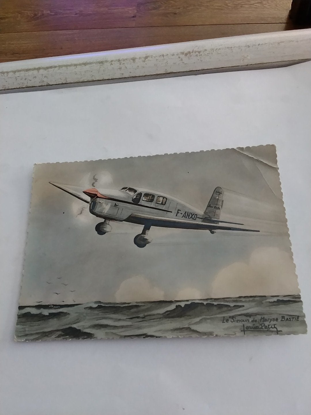 Oude kaart Vliegtuig F-ANXO Le Simoun de Maryse Basti, Ophalen of Verzenden, 1920 tot 1940, Gelopen