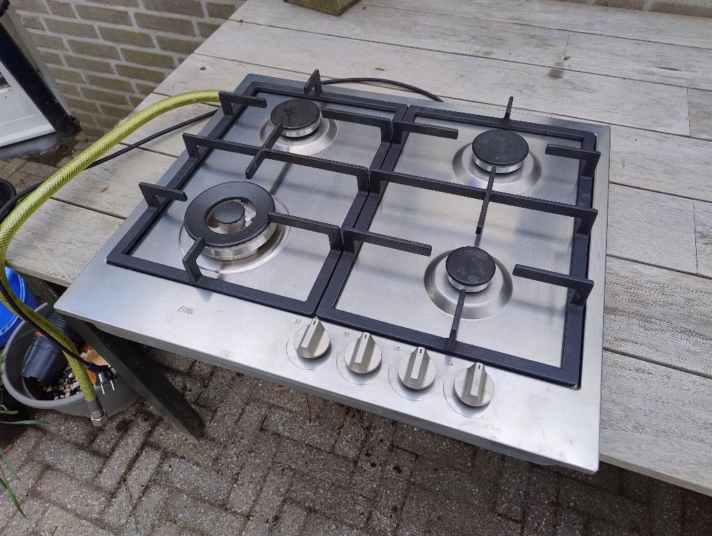 Gaskookplaat inbouw met 4 gaspitten, Ophalen, 4 kookzones, Zo goed als nieuw, Inbouw
